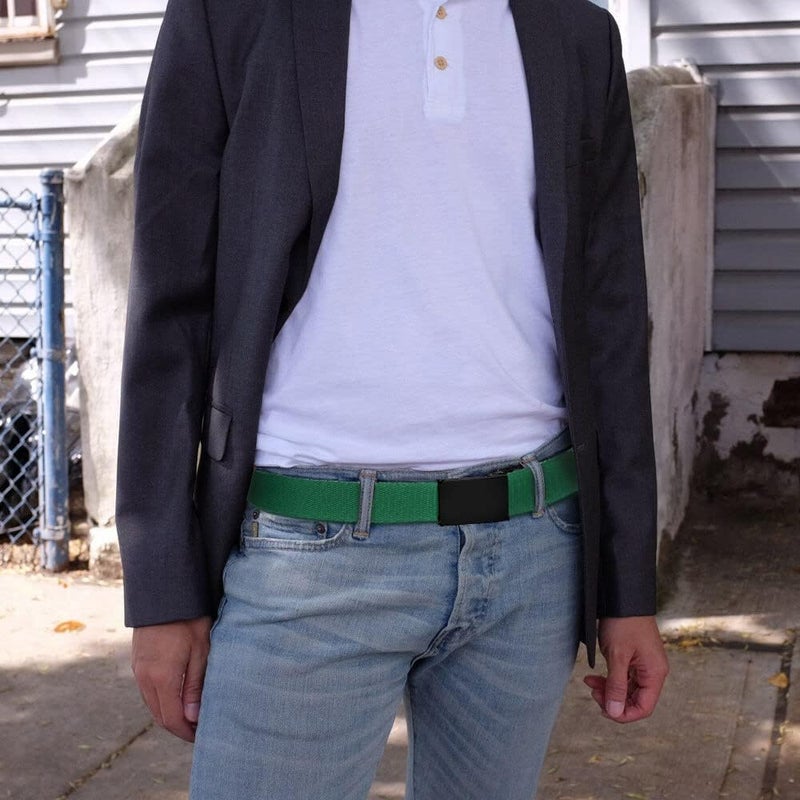 Falari Canvas Web Belt Fully Adjustable Cut to Fit Golf Belt Flip Top Buckle - Image 3